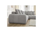 Everest - Canapé D'Angle Fixe - Tissu Texturé - Angle Droit - 10 Coussins