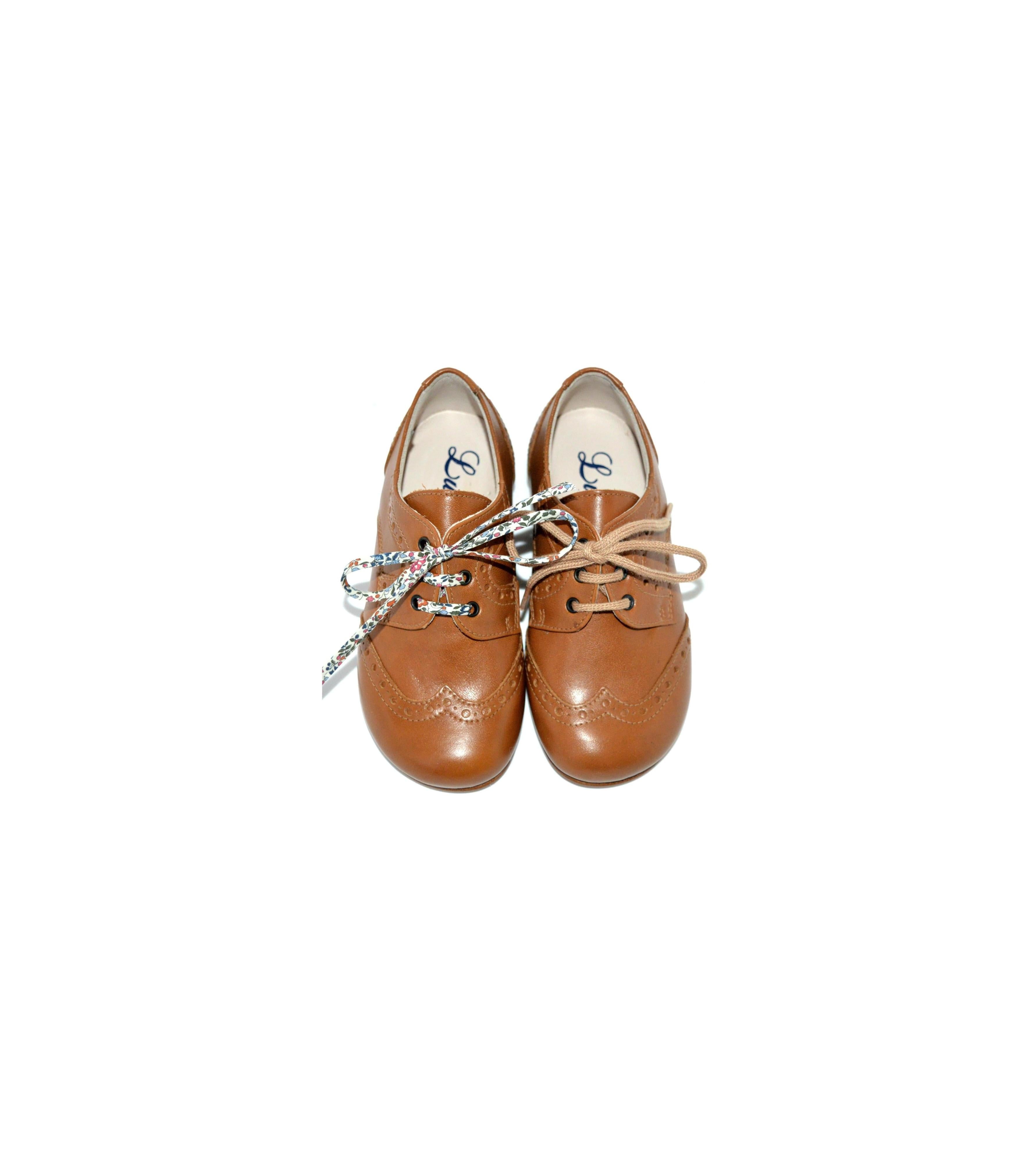 Chaussures Derbies Enfant À Lacets Gabriel Bout Golf - Cuir Camel - Mixte