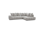 Everest - Canapé D'Angle Fixe - Tissu Texturé - Angle Droit - 10 Coussins