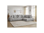 Everest - Canapé D'Angle Fixe - Tissu Texturé - Angle Droit - 10 Coussins