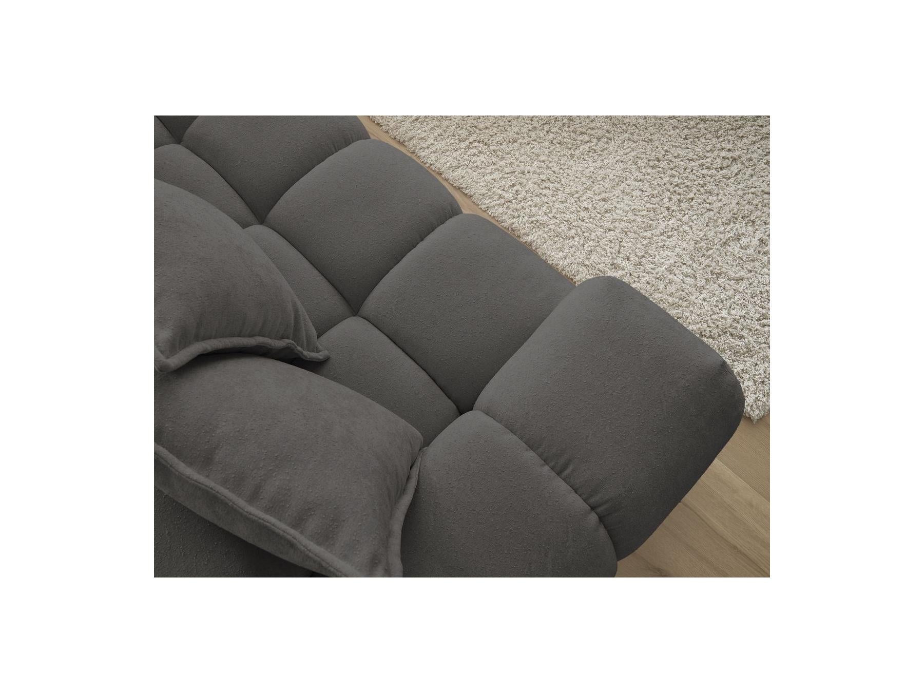 Everest - Canapé D'Angle Fixe - Tissu Texturé - Angle Droit - 10 Coussins