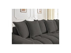 Everest - Canapé D'Angle Fixe - Tissu Texturé - Angle Droit - 10 Coussins