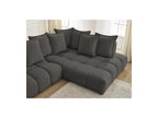 Everest - Canapé D'Angle Fixe - Tissu Texturé - Angle Droit - 10 Coussins