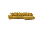 Everest - Canapé D'Angle Fixe - Tissu Texturé - Angle Droit - 10 Coussins