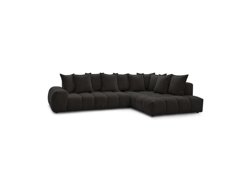 Everest - Canapé D'Angle Fixe - Tissu Texturé - Angle Droit - 10 Coussins