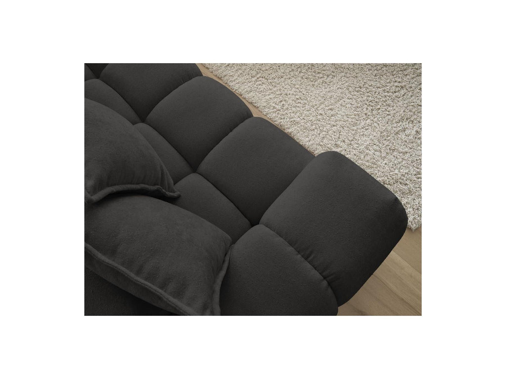Everest - Canapé D'Angle Fixe - Tissu Texturé - Angle Droit - 10 Coussins