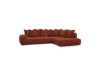Everest - Canapé D'Angle Fixe - Tissu Texturé - Angle Droit - 10 Coussins