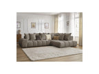 Everest - Canapé D'Angle Fixe - Tissu Texturé - Angle Droit - 10 Coussins