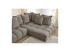 Everest - Canapé D'Angle Fixe - Tissu Texturé - Angle Droit - 10 Coussins