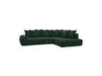 Everest - Canapé D'Angle Fixe - Tissu Texturé - Angle Droit - 10 Coussins