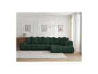 Everest - Canapé D'Angle Fixe - Tissu Texturé - Angle Droit - 10 Coussins