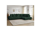 Everest - Canapé D'Angle Fixe - Tissu Texturé - Angle Droit - 10 Coussins