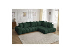 Everest - Canapé D'Angle Fixe - Tissu Texturé - Angle Droit - 10 Coussins