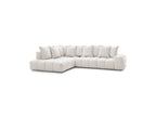 Everest - Canapé D'Angle Fixe - Tissu Texturé - Angle Gauche - 10 Coussins