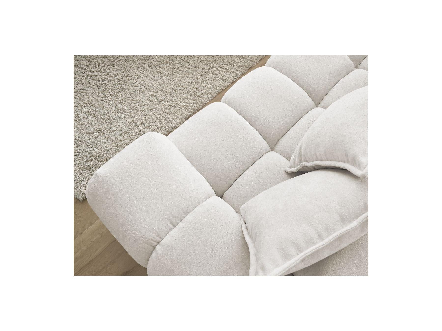 Everest - Canapé D'Angle Fixe - Tissu Texturé - Angle Gauche - 10 Coussins