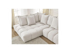 Everest - Canapé D'Angle Fixe - Tissu Texturé - Angle Gauche - 10 Coussins