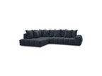 Everest - Canapé D'Angle Fixe - Tissu Texturé - Angle Gauche - 10 Coussins