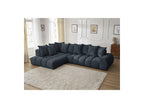 Everest - Canapé D'Angle Fixe - Tissu Texturé - Angle Gauche - 10 Coussins