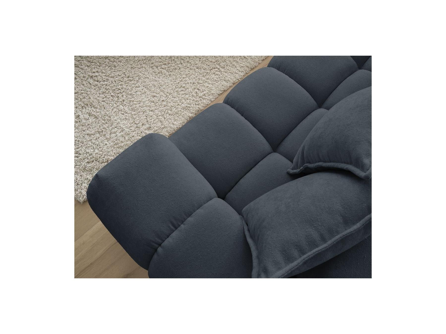 Everest - Canapé D'Angle Fixe - Tissu Texturé - Angle Gauche - 10 Coussins