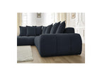 Everest - Canapé D'Angle Fixe - Tissu Texturé - Angle Gauche - 10 Coussins
