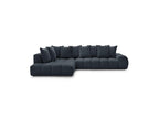 Everest - Canapé D'Angle Fixe - Tissu Texturé - Angle Gauche - 10 Coussins