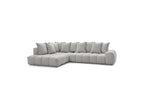 Everest - Canapé D'Angle Fixe - Tissu Texturé - Angle Gauche - 10 Coussins
