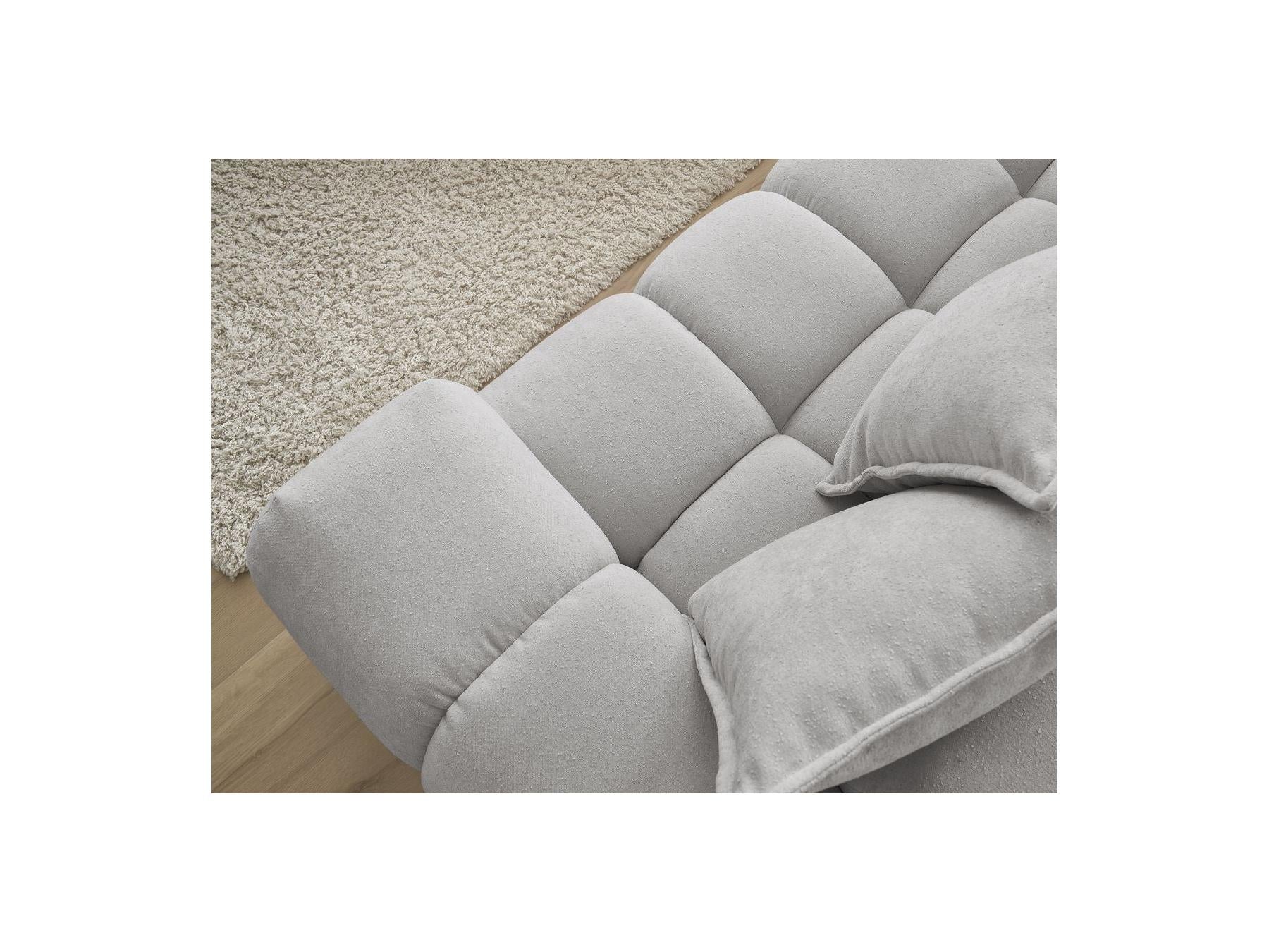Everest - Canapé D'Angle Fixe - Tissu Texturé - Angle Gauche - 10 Coussins