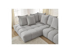 Everest - Canapé D'Angle Fixe - Tissu Texturé - Angle Gauche - 10 Coussins