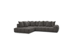 Everest - Canapé D'Angle Fixe - Tissu Texturé - Angle Gauche - 10 Coussins