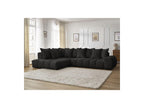 Everest - Canapé D'Angle Fixe - Tissu Texturé - Angle Gauche - 10 Coussins
