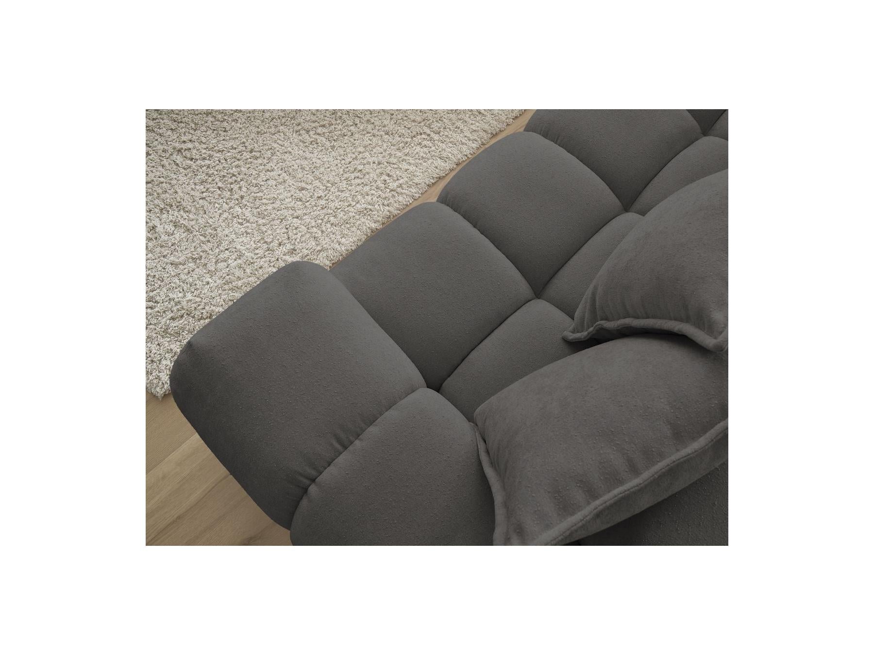 Everest - Canapé D'Angle Fixe - Tissu Texturé - Angle Gauche - 10 Coussins