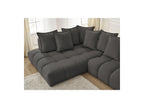 Everest - Canapé D'Angle Fixe - Tissu Texturé - Angle Gauche - 10 Coussins