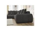 Everest - Canapé D'Angle Fixe - Tissu Texturé - Angle Gauche - 10 Coussins
