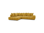 Everest - Canapé D'Angle Fixe - Tissu Texturé - Angle Gauche - 10 Coussins