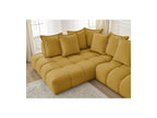 Everest - Canapé D'Angle Fixe - Tissu Texturé - Angle Gauche - 10 Coussins