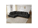 Everest - Canapé D'Angle Fixe - Tissu Texturé - Angle Gauche - 10 Coussins