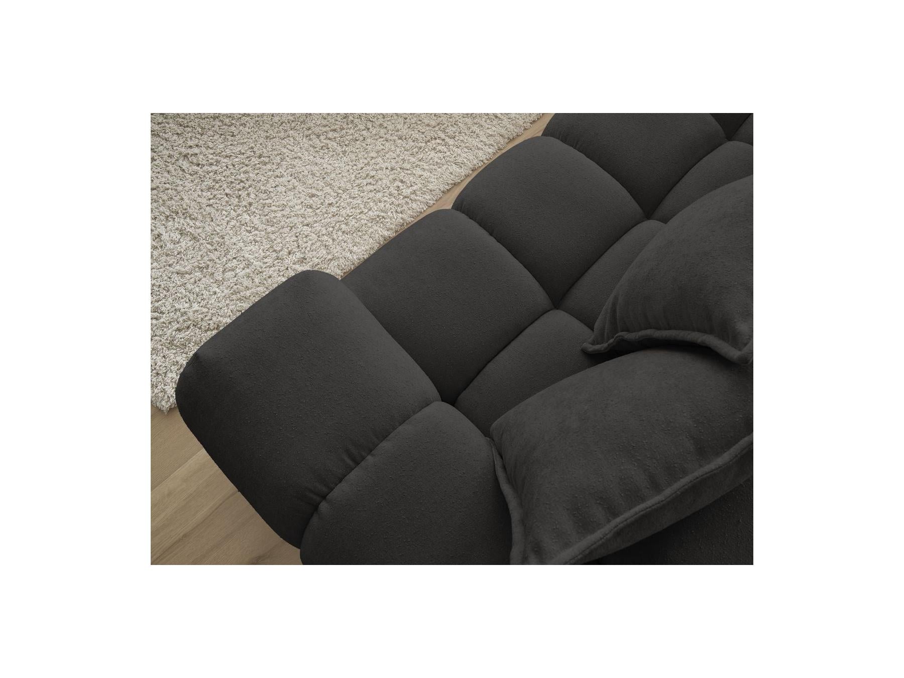 Everest - Canapé D'Angle Fixe - Tissu Texturé - Angle Gauche - 10 Coussins