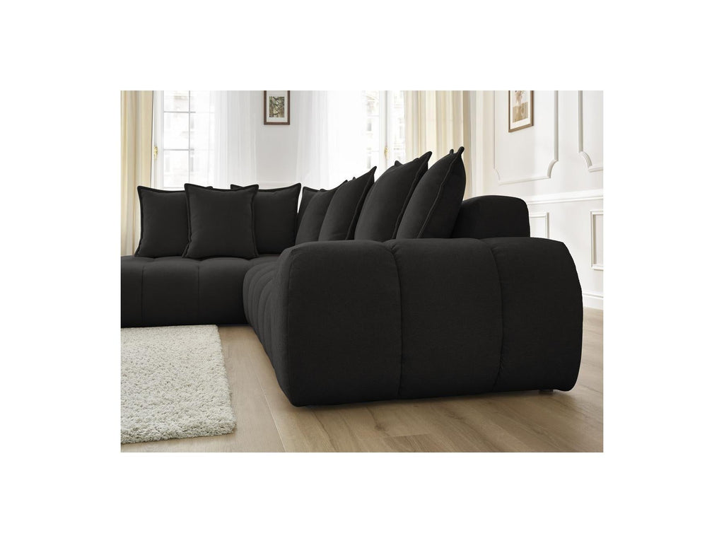 Everest - Canapé D'Angle Fixe - Tissu Texturé - Angle Gauche - 10 Coussins
