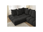 Everest - Canapé D'Angle Fixe - Tissu Texturé - Angle Gauche - 10 Coussins