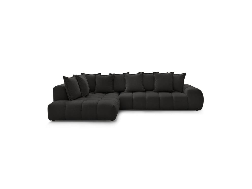 Everest - Canapé D'Angle Fixe - Tissu Texturé - Angle Gauche - 10 Coussins