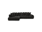 Everest - Canapé D'Angle Fixe - Tissu Texturé - Angle Gauche - 10 Coussins