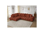 Everest - Canapé D'Angle Fixe - Tissu Texturé - Angle Gauche - 10 Coussins