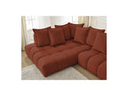 Everest - Canapé D'Angle Fixe - Tissu Texturé - Angle Gauche - 10 Coussins