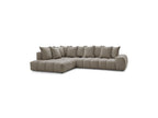 Everest - Canapé D'Angle Fixe - Tissu Texturé - Angle Gauche - 10 Coussins