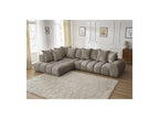 Everest - Canapé D'Angle Fixe - Tissu Texturé - Angle Gauche - 10 Coussins