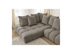 Everest - Canapé D'Angle Fixe - Tissu Texturé - Angle Gauche - 10 Coussins