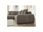 Everest - Canapé D'Angle Fixe - Tissu Texturé - Angle Gauche - 10 Coussins