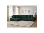 Everest - Canapé D'Angle Fixe - Tissu Texturé - Angle Gauche - 10 Coussins