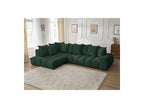 Everest - Canapé D'Angle Fixe - Tissu Texturé - Angle Gauche - 10 Coussins
