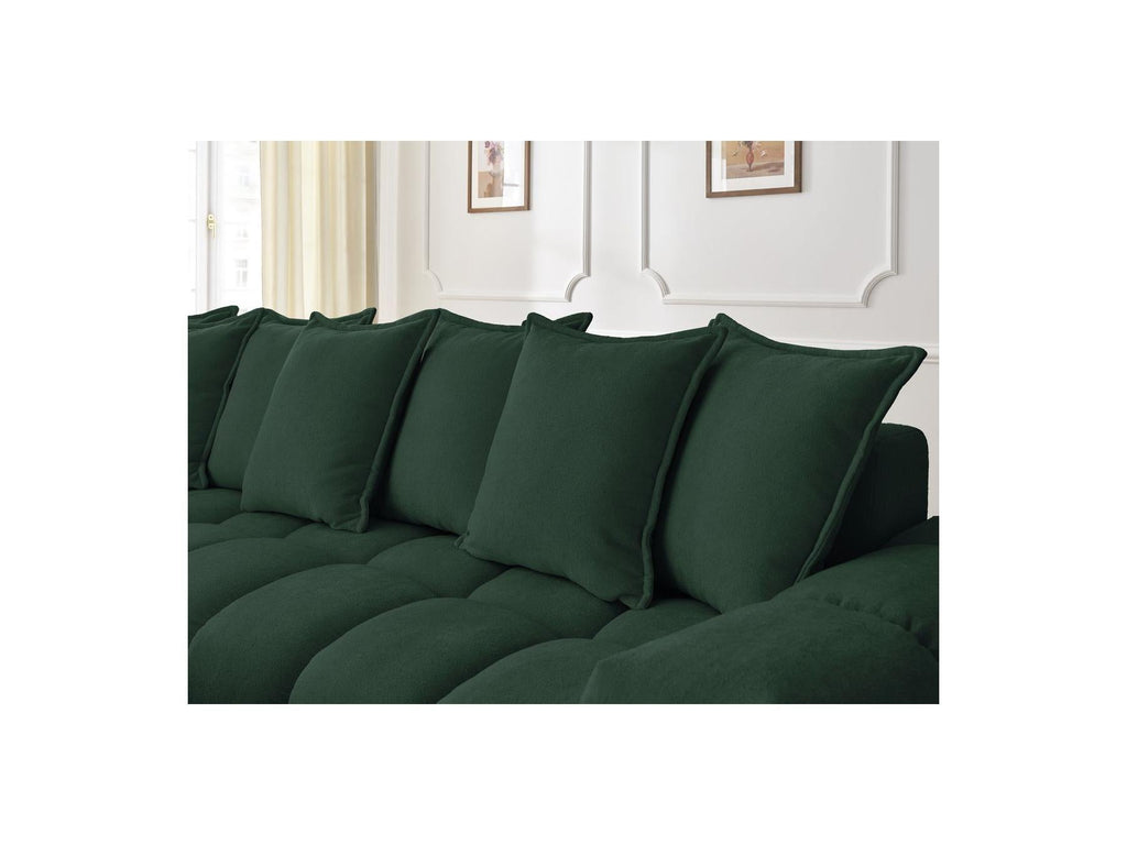Everest - Canapé D'Angle Fixe - Tissu Texturé - Angle Gauche - 10 Coussins